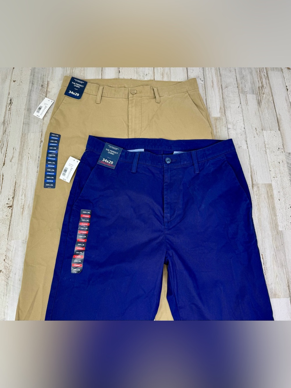 Roundtree & Yorke The Perfect Chino 34x28 Classic Fit Pants Khaki NWT Lot Of 2